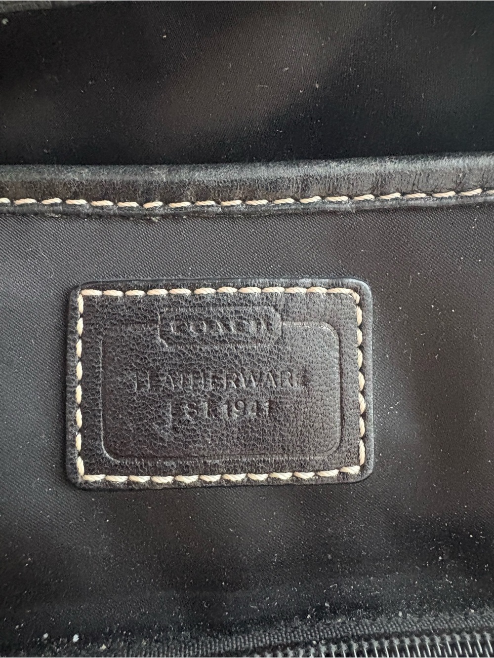 Vintage Coach Hampton Black Nylon Tote Bag M05K-130 - Teal Accents - Picture 12 of 16